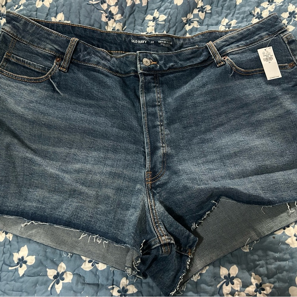 Old Navy Dark Blue Sky-Hi A-Line Jeans